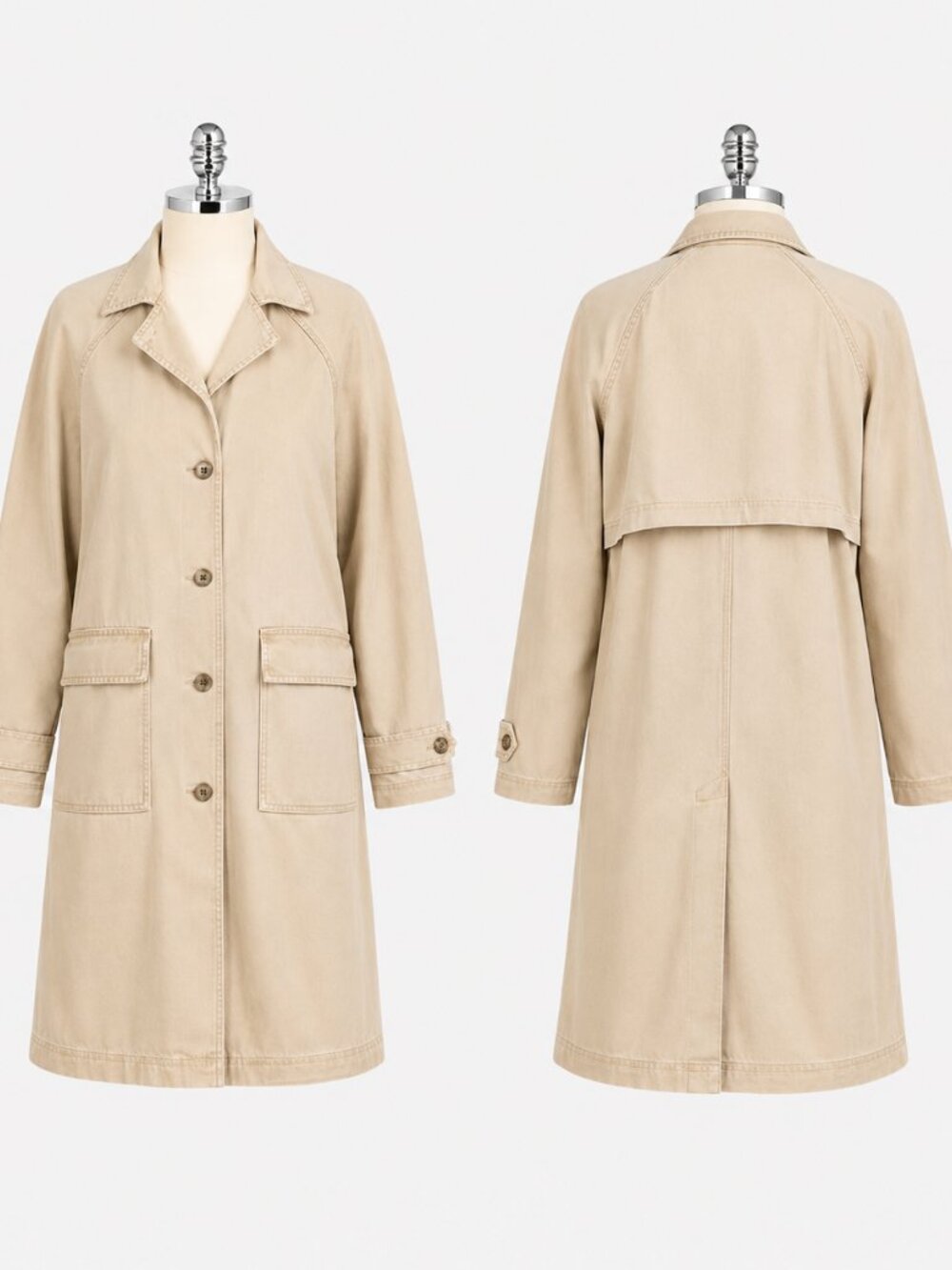Free People We The Free Khaki Perry Military Duster Midi Trench Coat NWOT- S - Picture 1 of 13